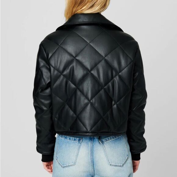 Blank NYC Quilted Crop Faux Leather Jacket S - Picture 9 of 9